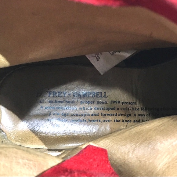 JEFFREY CAMPBELL Red Suede Booties boots buckles - Picture 15 of 16